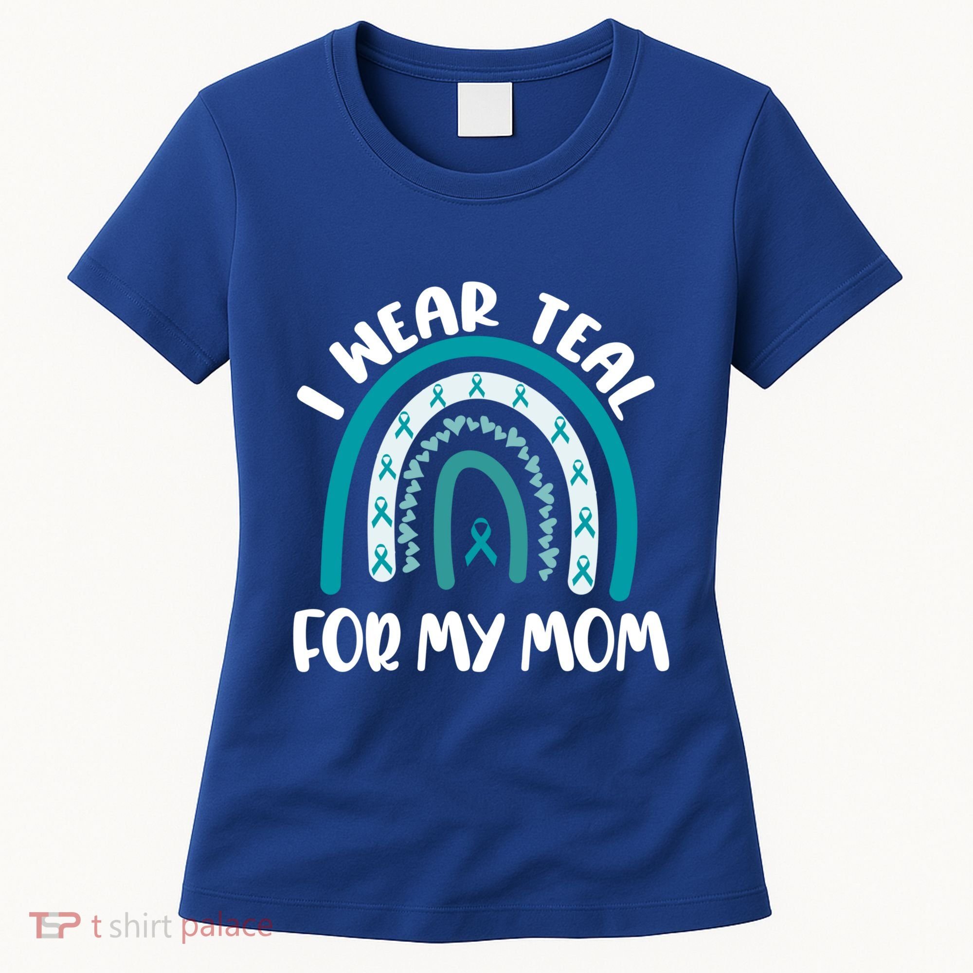 Ovarian Cancer Support Awareness Boho I Wear Teal For My Mom Gift Women's T-Shirt