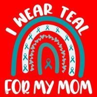 Ovarian Cancer Support Awareness Boho I Wear Teal For My Mom Gift Santa Hat thumb 1