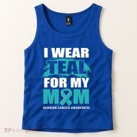 Ovarian Cancer Support I Wear Teal For My Mom Cute Gift Tank Top thumb 2