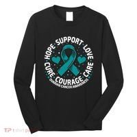 Ovarian Cancer Support Tee Family Ovarian Cancer Awareness Long Sleeve Shirt thumb 0
