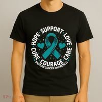 Ovarian Cancer Support Tee Family Ovarian Cancer Awareness T-Shirt thumb 3