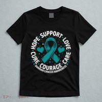 Ovarian Cancer Support Tee Family Ovarian Cancer Awareness T-Shirt thumb 5