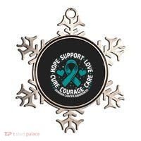 Ovarian Cancer Support Tee Family Ovarian Cancer Awareness Ornament thumb 0