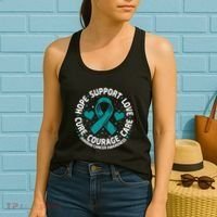 Ovarian Cancer Support Tee Family Ovarian Cancer Awareness Women's Tank Top thumb 2