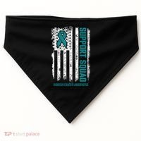 Ovarian Cancer Support Squad Ovarian Cancer Awareness USA-Made Doggie Bandana thumb 0