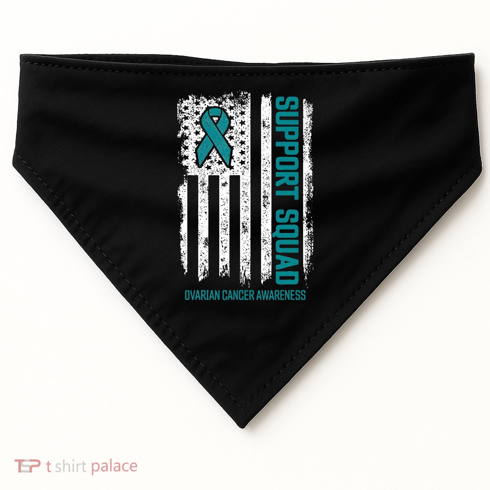 Ovarian Cancer Support Squad Ovarian Cancer Awareness USA-Made Doggie Bandana