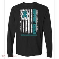 Ovarian Cancer Support Squad Ovarian Cancer Awareness Comfort Colors Heavyweight Long Sleeve T-Shirt thumb 0