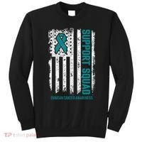 Ovarian Cancer Support Squad Ovarian Cancer Awareness Sweatshirt thumb 0