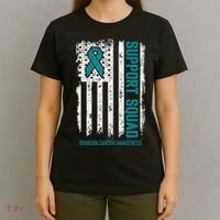 Ovarian Cancer Support Squad Ovarian Cancer Awareness T-Shirt thumb 4