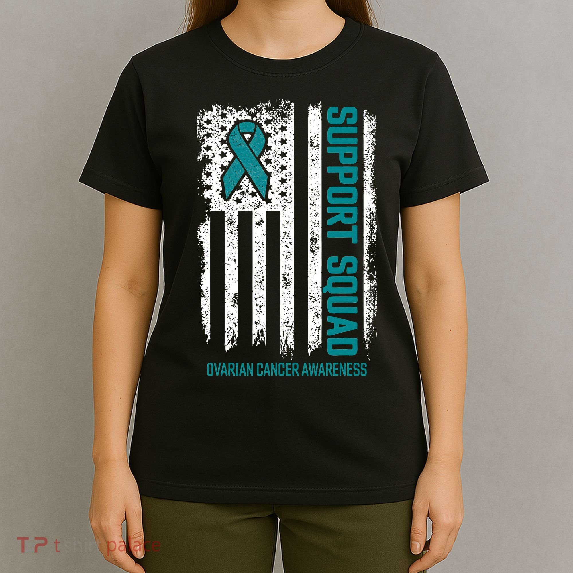 Ovarian Cancer Support Squad Ovarian Cancer Awareness T-Shirt