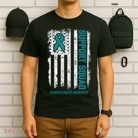 Ovarian Cancer Support Squad Ovarian Cancer Awareness T-Shirt thumb 6