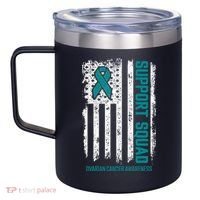 Ovarian Cancer Support Squad Ovarian Cancer Awareness 12oz Stainless Steel Coffee Mug thumb 2