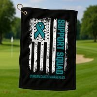 Ovarian Cancer Support Squad Ovarian Cancer Awareness Golf Towel thumb 1