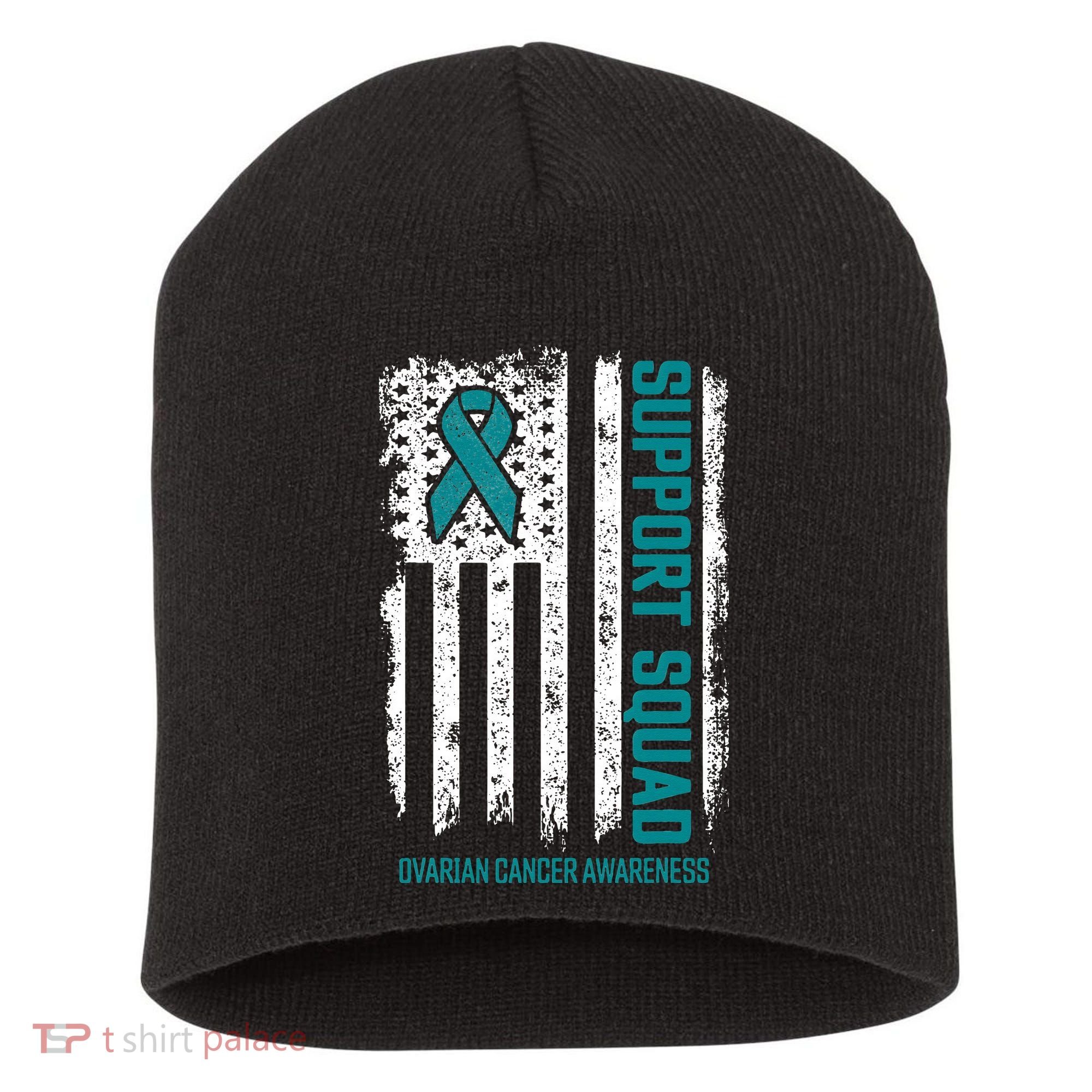 Ovarian Cancer Support Squad Ovarian Cancer Awareness Short Acrylic Beanie
