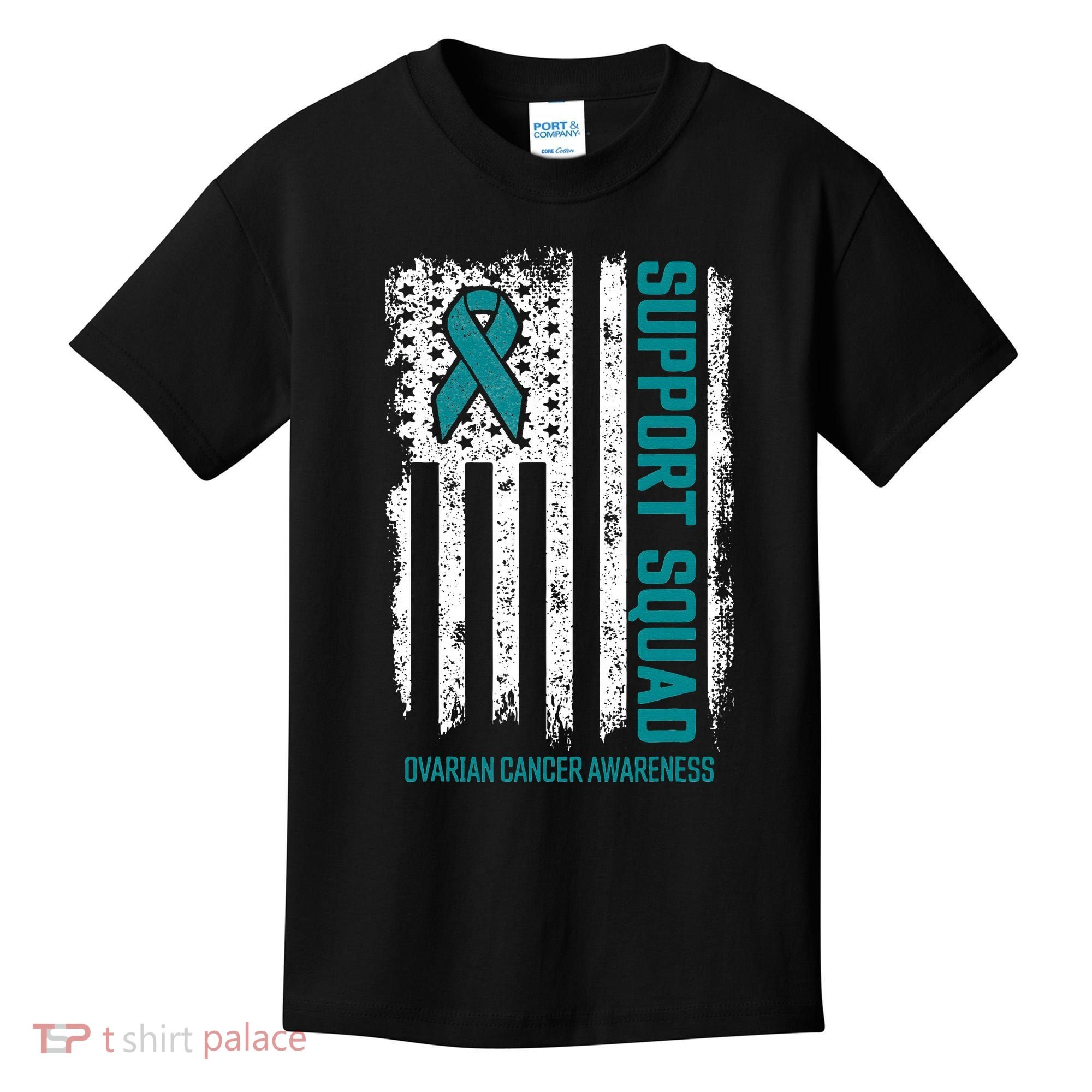 Ovarian Cancer Support Squad Ovarian Cancer Awareness Kids T-Shirt