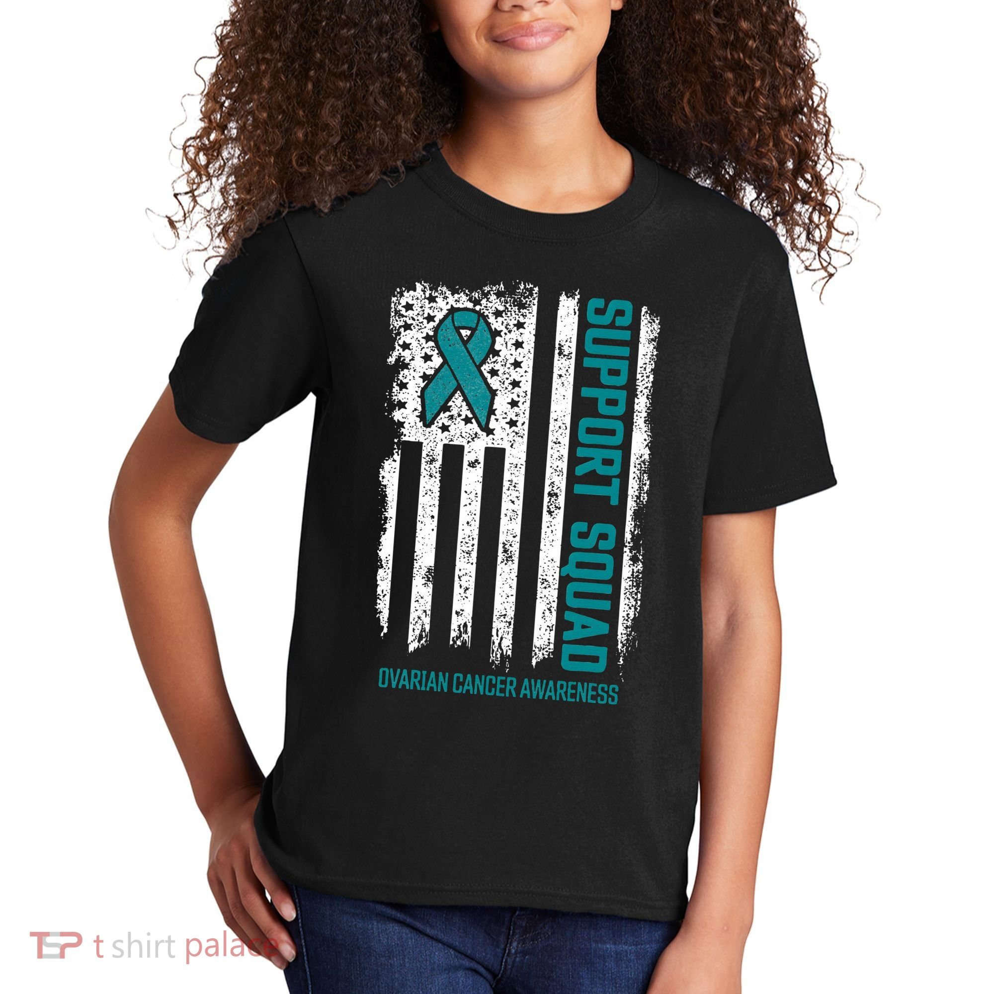 Ovarian Cancer Support Squad Ovarian Cancer Awareness Kids T-Shirt