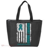 Ovarian Cancer Support Squad Ovarian Cancer Awareness Tote Bag thumb 0