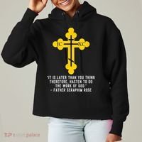 Orthodox Christian Seraphim Rose Ladies Heavyweight Boxy Pullover Hoodie thumb 0