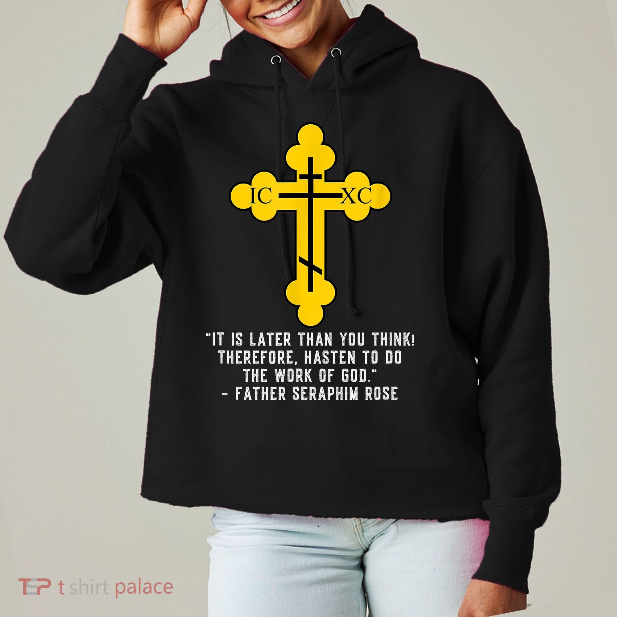 Orthodox Christian Seraphim Rose Ladies Heavyweight Boxy Pullover Hoodie