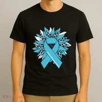 Ovarian Cancer Shirts Sunflower Ovarian Cancer Awareness T-Shirt thumb 3