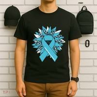 Ovarian Cancer Shirts Sunflower Ovarian Cancer Awareness T-Shirt thumb 6