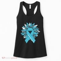 Ovarian Cancer Shirts Sunflower Ovarian Cancer Awareness Women's Tank Top thumb 0