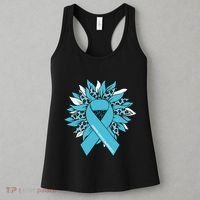 Ovarian Cancer Shirts Sunflower Ovarian Cancer Awareness Women's Tank Top thumb 3