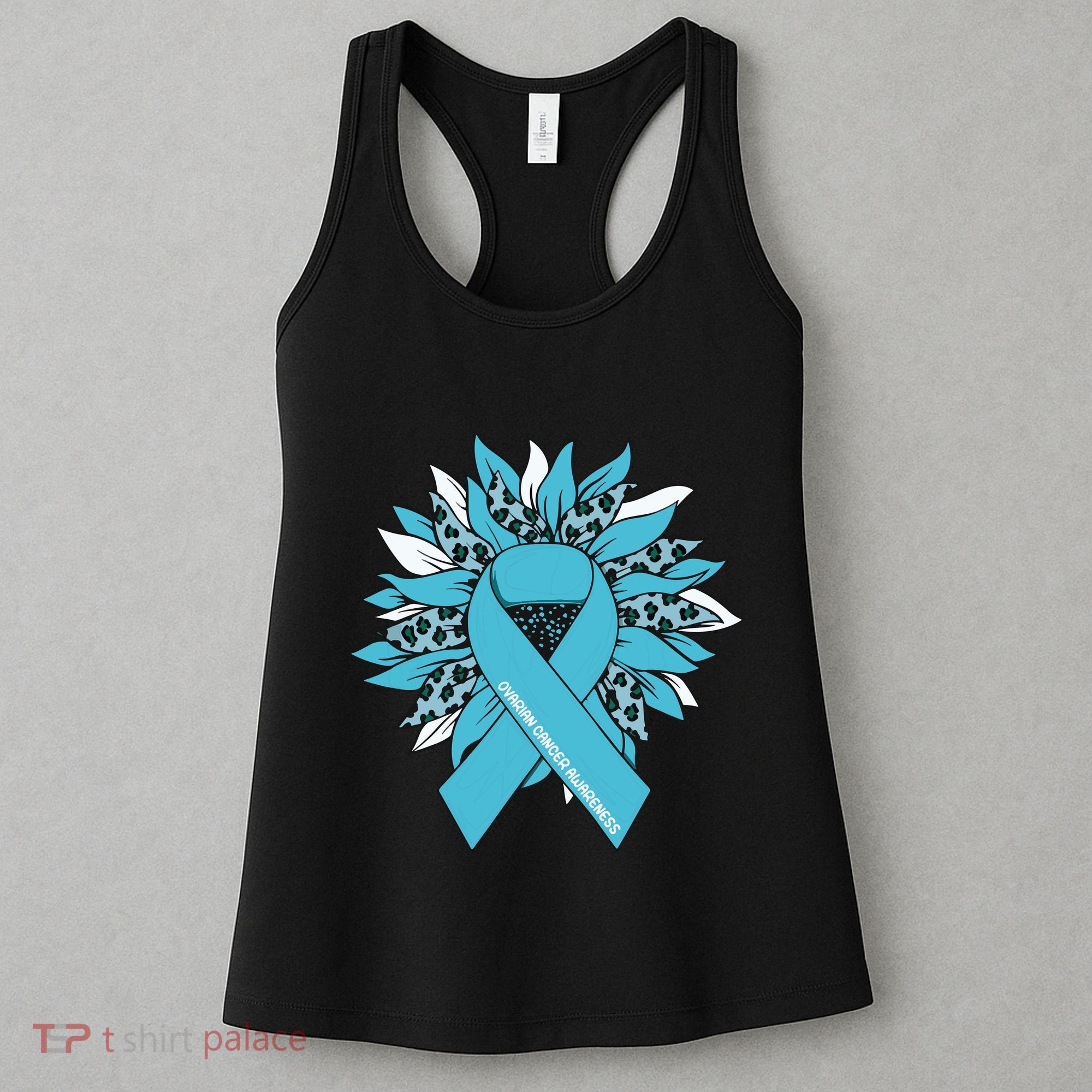 Ovarian Cancer Shirts Sunflower Ovarian Cancer Awareness Women's Tank Top