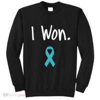 Ovarian Cancer Survivor I Won Ovarian Cancer Awareness Sweatshirt thumb 0