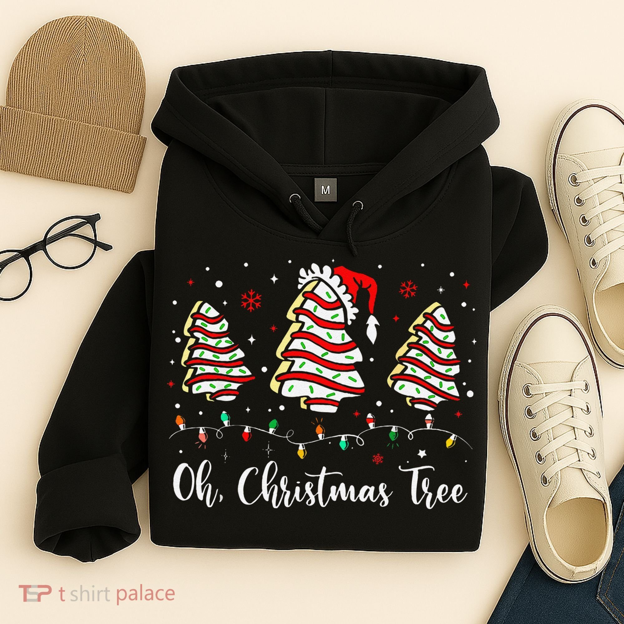 Oh Christmas Tree Cakes Debbie Becky Jen Cake Lovers Xmas Gift Hoodie