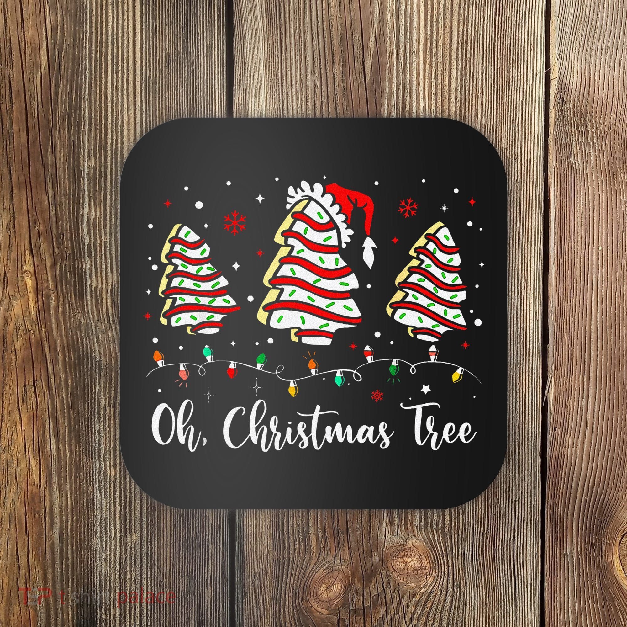 Oh Christmas Tree Cakes Debbie Becky Jen Cake Lovers Xmas Gift Coaster