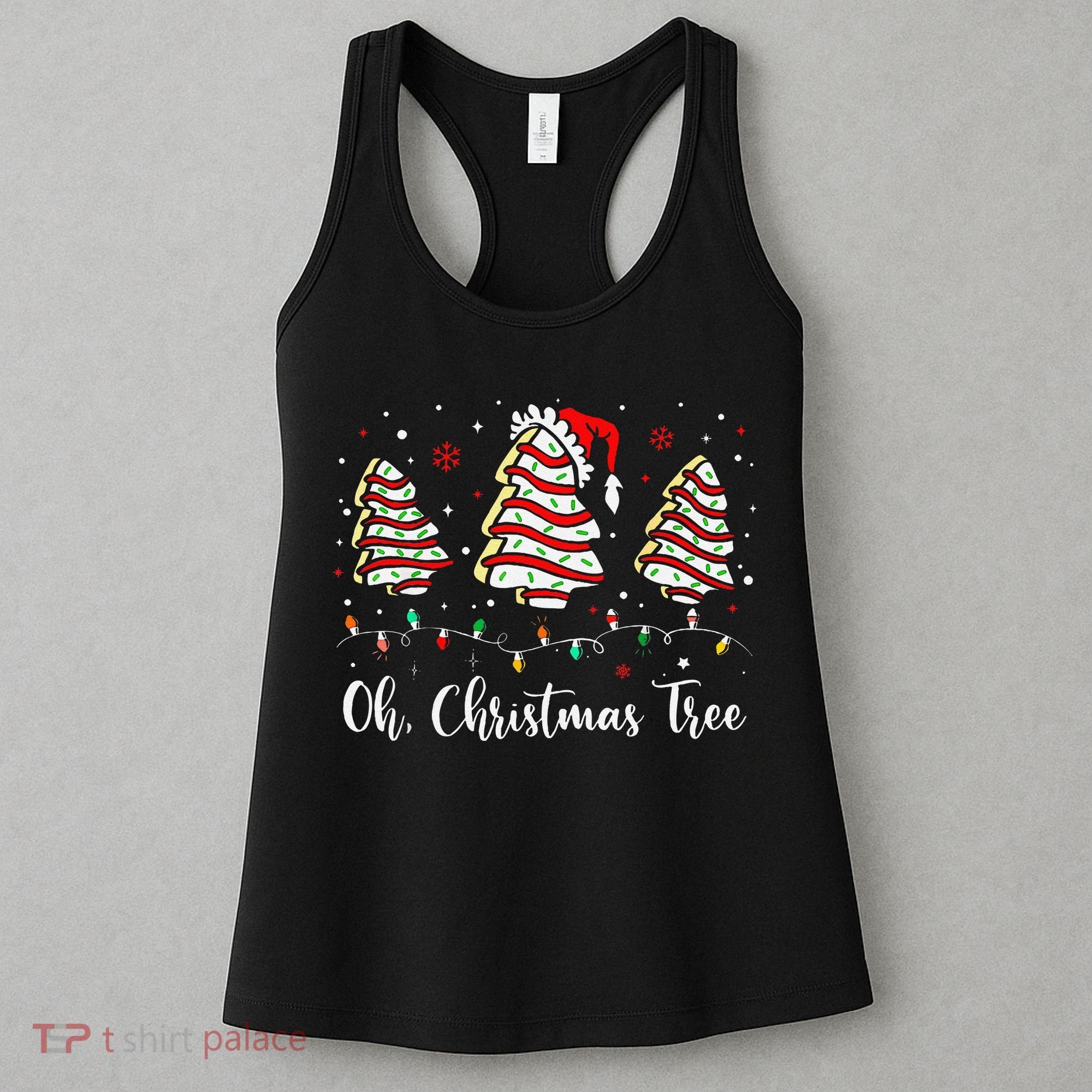 Oh Christmas Tree Cakes Debbie Becky Jen Cake Lovers Xmas Gift Women's Tank Top