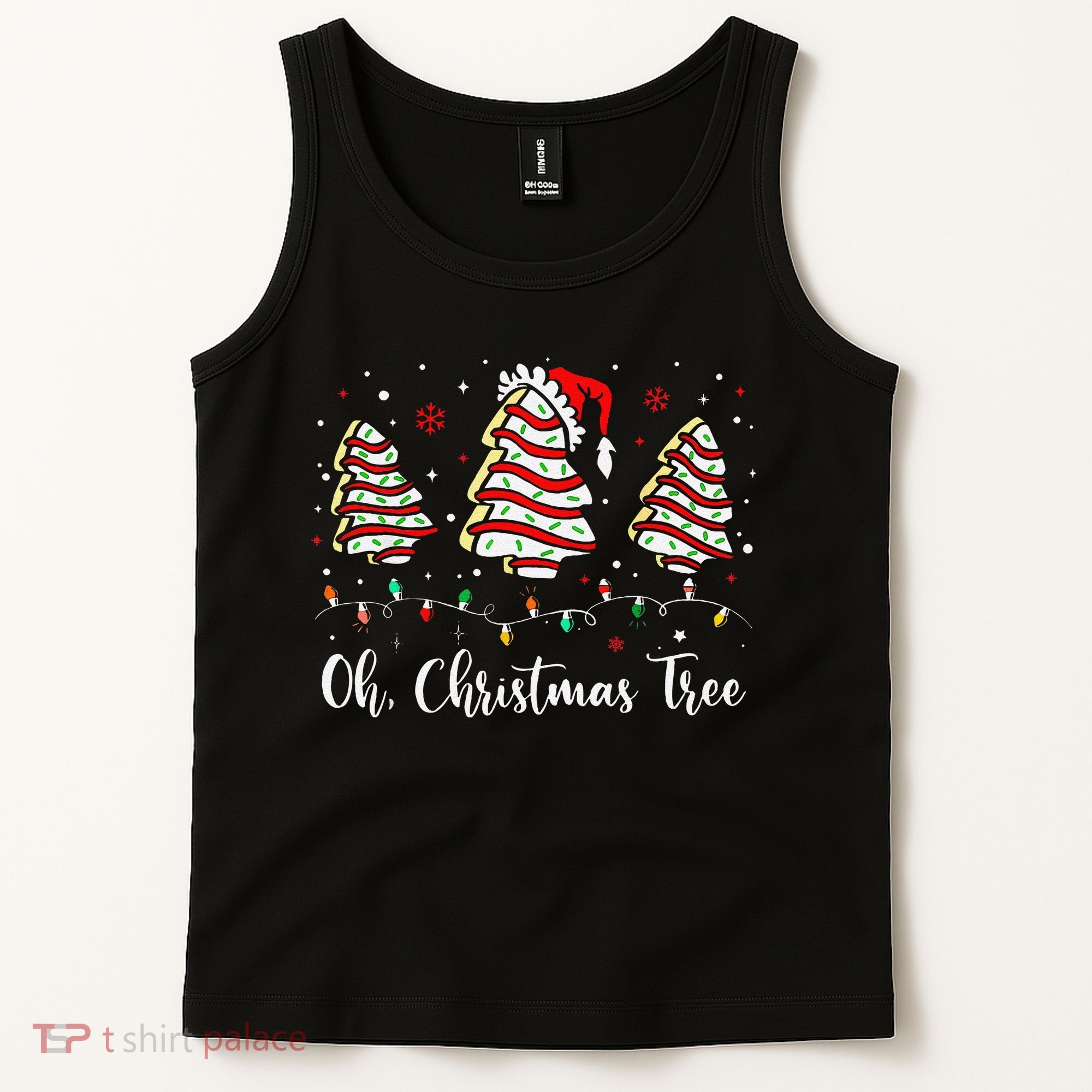 Oh Christmas Tree Cakes Debbie Becky Jen Cake Lovers Xmas Gift Tank Top