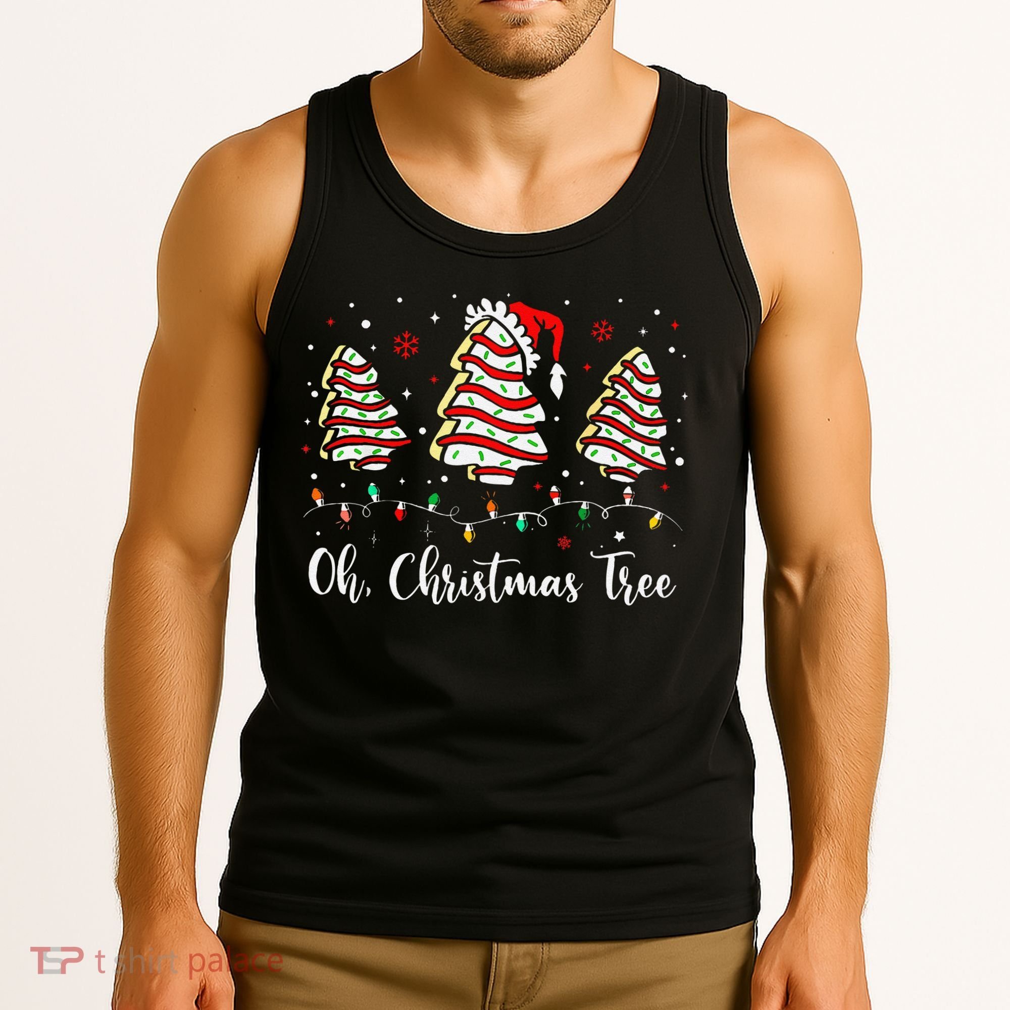 Oh Christmas Tree Cakes Debbie Becky Jen Cake Lovers Xmas Gift Tank Top