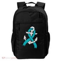 Ovarian Cancer Teal Ribbon Awareness Refuse To Sink Anchor Gift Backpack thumb 0