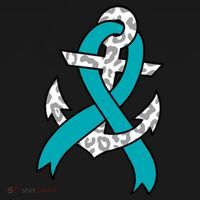 Ovarian Cancer Teal Ribbon Awareness Refuse To Sink Anchor Gift Ornament thumb 1