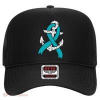 Ovarian Cancer Teal Ribbon Awareness Refuse To Sink Anchor Gift Hat thumb 0