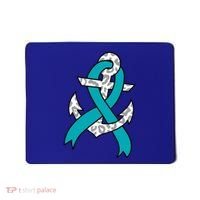 Ovarian Cancer Teal Ribbon Awareness Refuse To Sink Anchor Gift Mousepad thumb 0