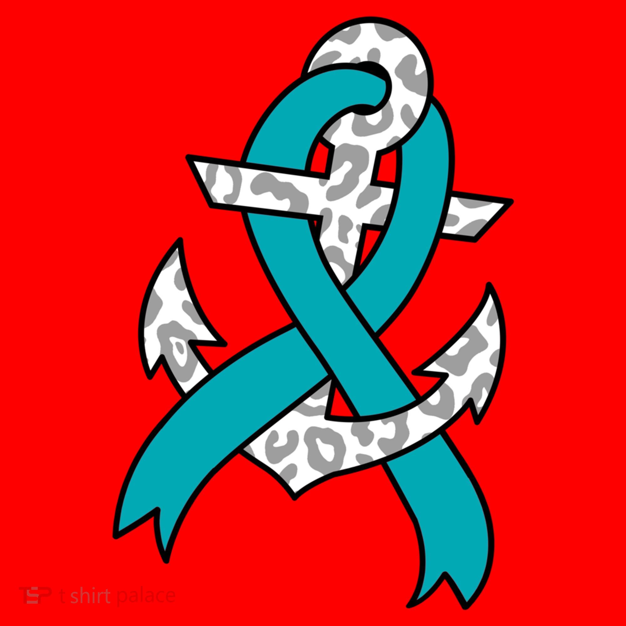 Ovarian Cancer Teal Ribbon Awareness Refuse To Sink Anchor Gift Santa Hat