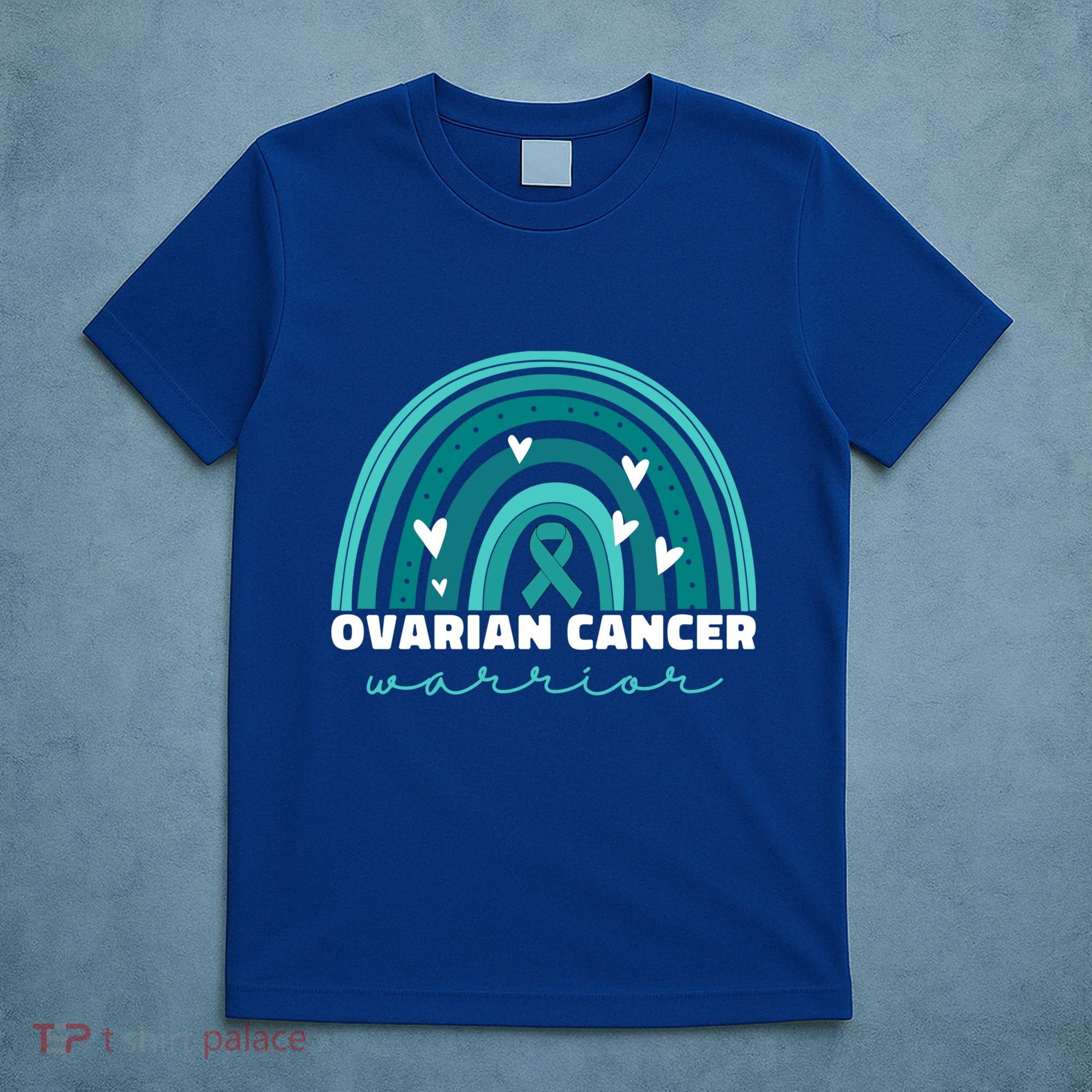 Ovarian Cancer Teal Ribbon Ovarian Cancer Warrior Gift T-Shirt