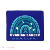 Ovarian Cancer Teal Ribbon Ovarian Cancer Warrior Gift Mousepad thumb 0
