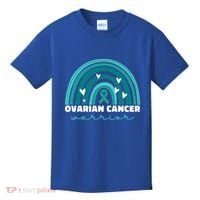Ovarian Cancer Teal Ribbon Ovarian Cancer Warrior Gift Kids T-Shirt thumb 0