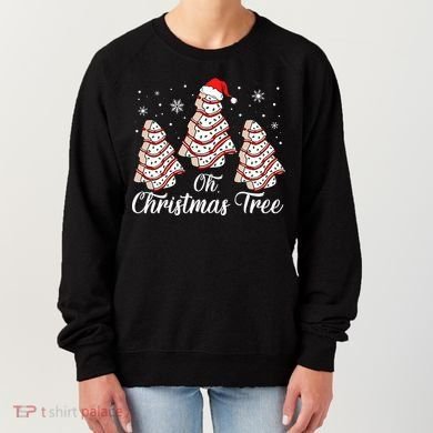 Oh Christmas Tree Cakes Debbie Funny Christmas Snack Cake Women's Sweatshirt