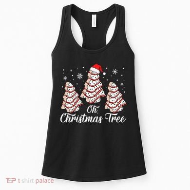 Oh Christmas Tree Cakes Debbie Funny Christmas Snack Cake Women's Tank Top