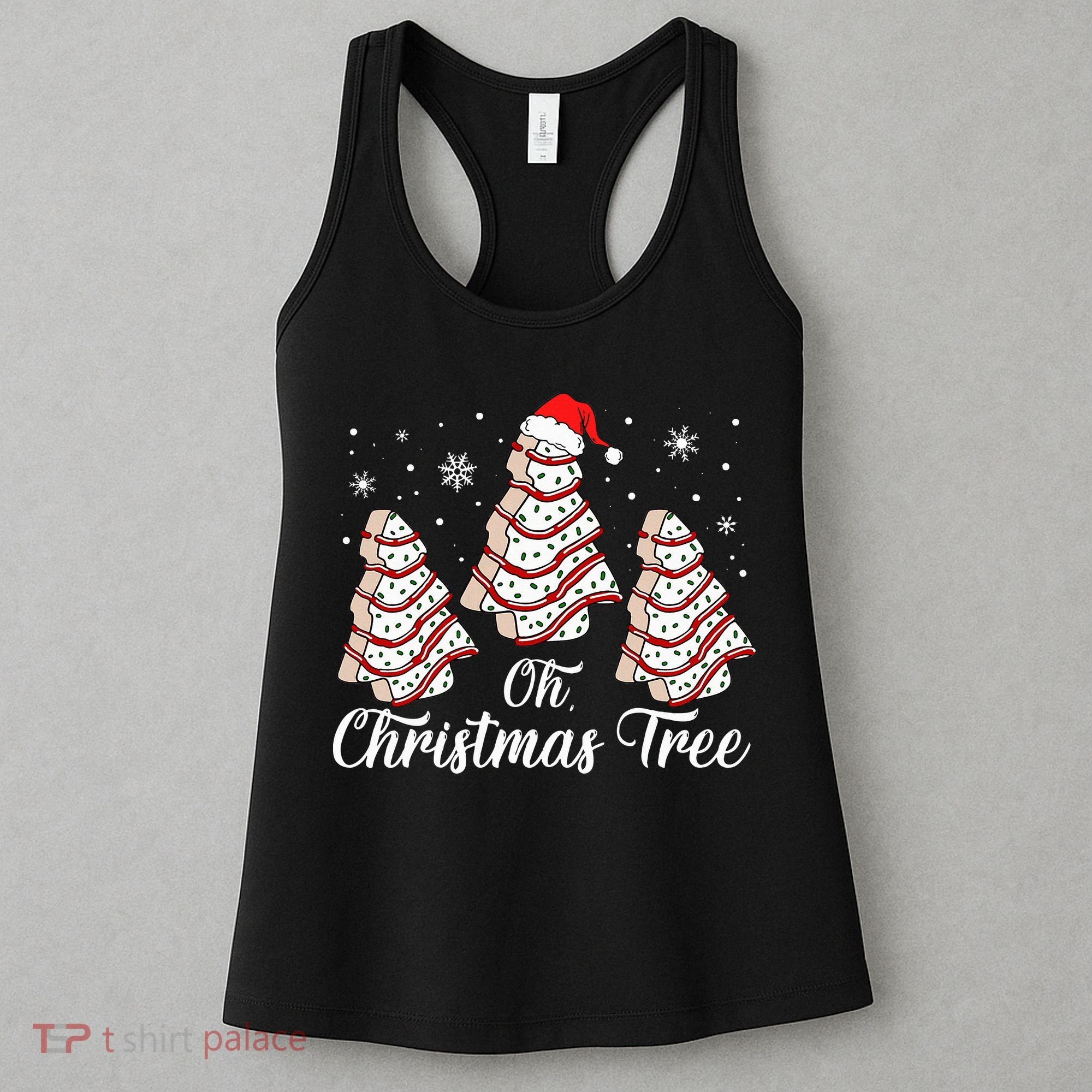Oh Christmas Tree Cakes Debbie Funny Christmas Snack Cake Women's Tank Top