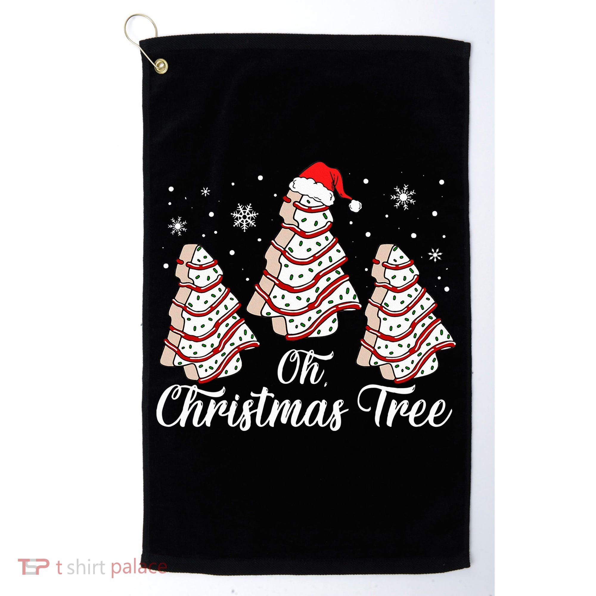 Oh Christmas Tree Cakes Debbie Funny Christmas Snack Cake Golf Towel