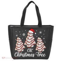 Oh Christmas Tree Cakes Debbie Funny Christmas Snack Cake Tote Bag thumb 0