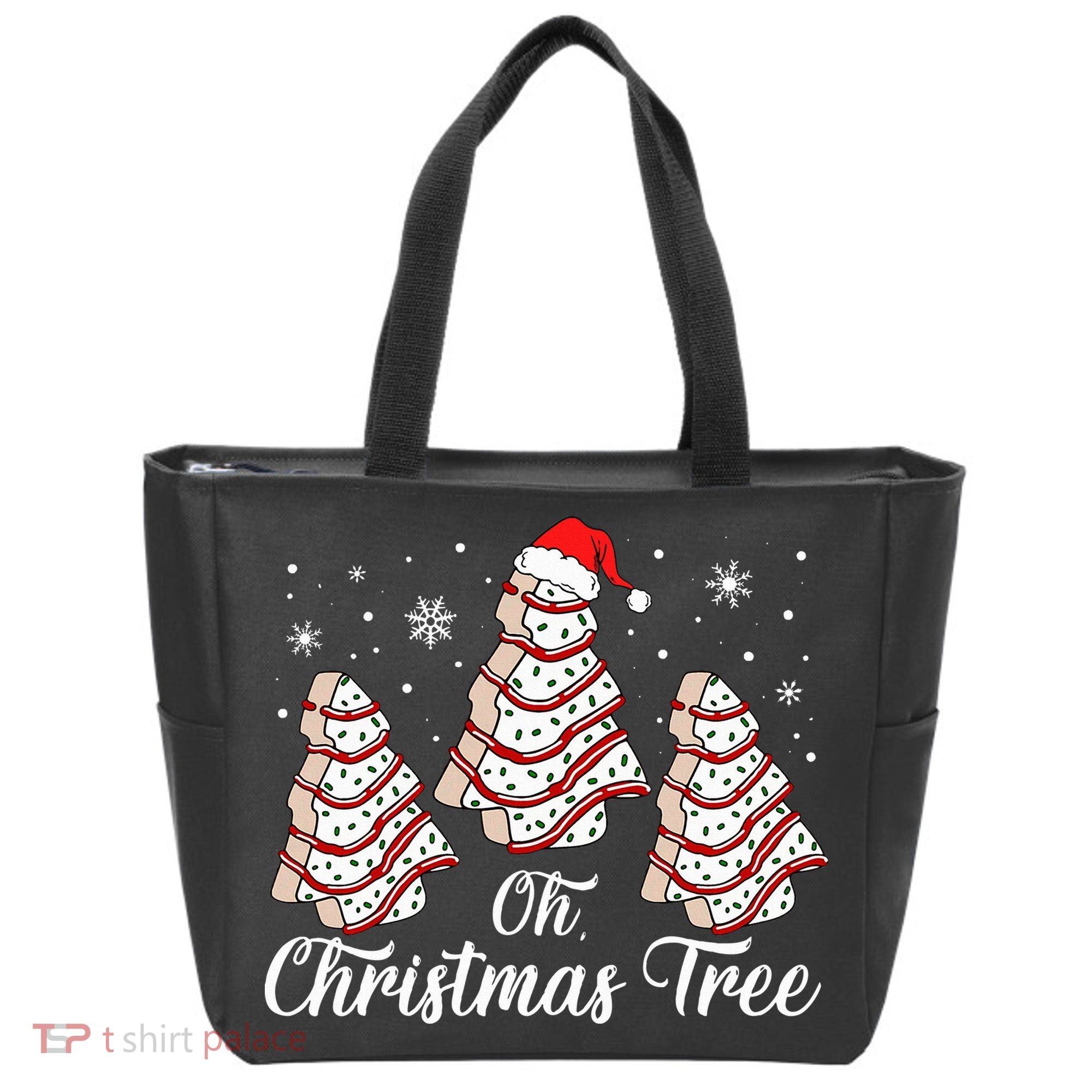 Oh Christmas Tree Cakes Debbie Funny Christmas Snack Cake Tote Bag