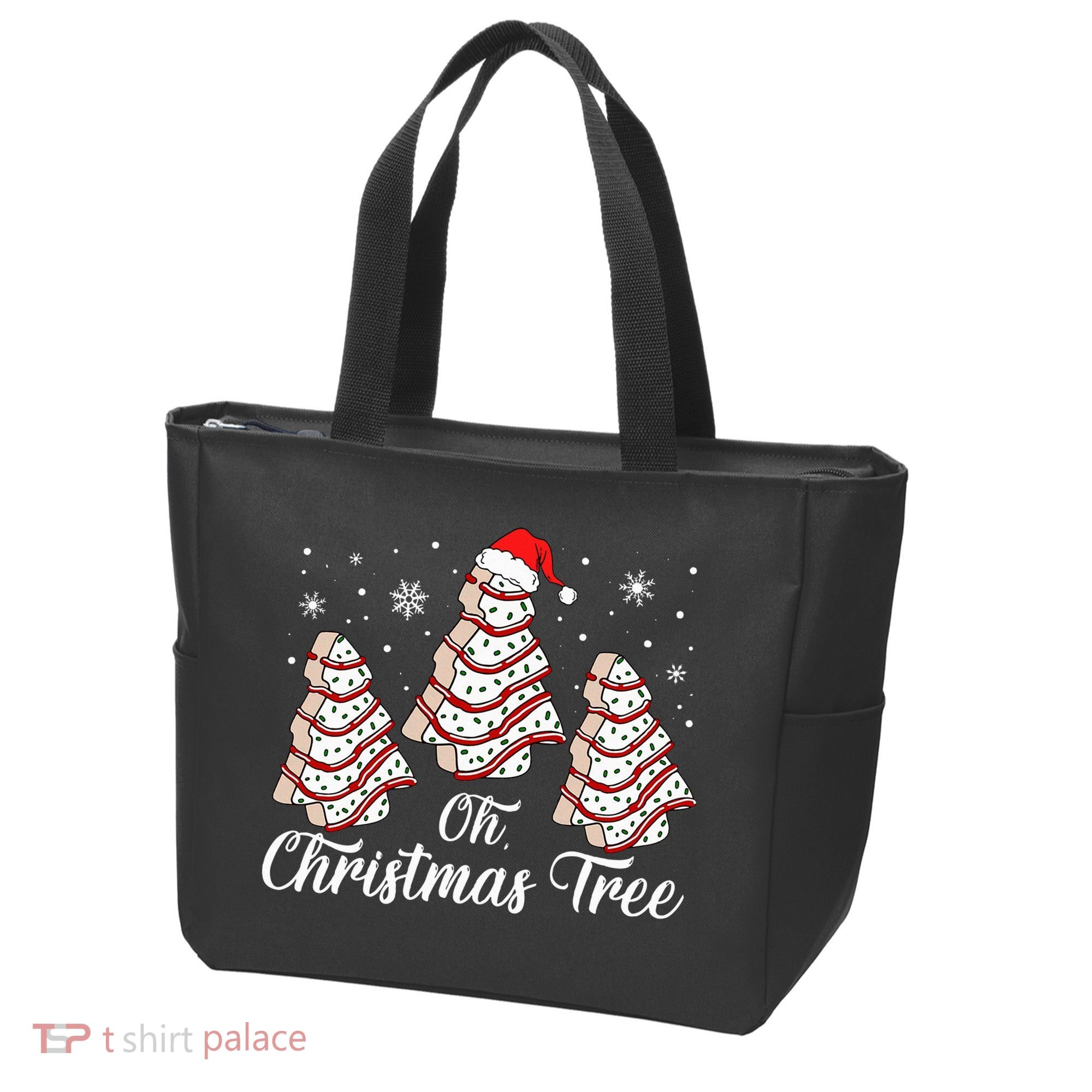 Oh Christmas Tree Cakes Debbie Funny Christmas Snack Cake Tote Bag