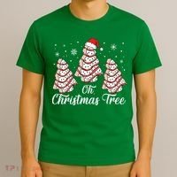 Oh Christmas Tree Cakes Debbie Funny Christmas Snack Cake T-Shirt thumb 3